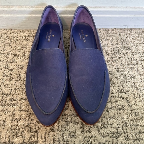 Kate Spade Carima Cobalt Blue Suede Pointed Toe Loafers Size 10 - Picture 1 of 11